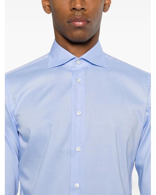 Camicia Con Colletto A Punta di Borriello in Blue da Uomo