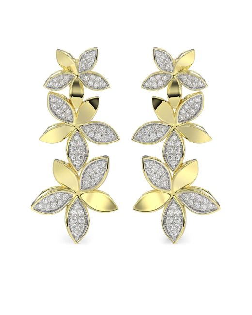 Marchesa Metallic 18kt Yellow Gold Wild Flower Diamond Earrings