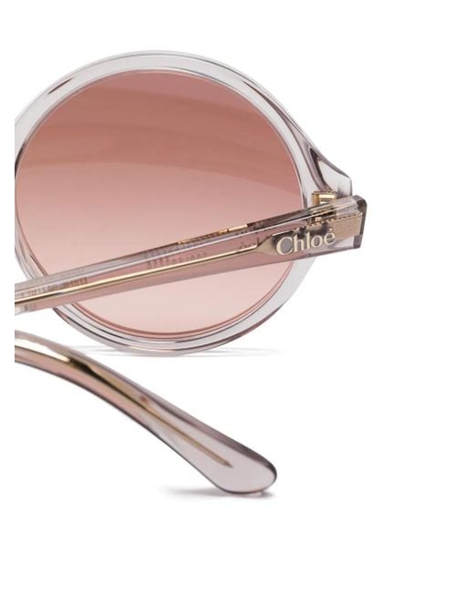Chloé Pink Round-Frame Sunglasses