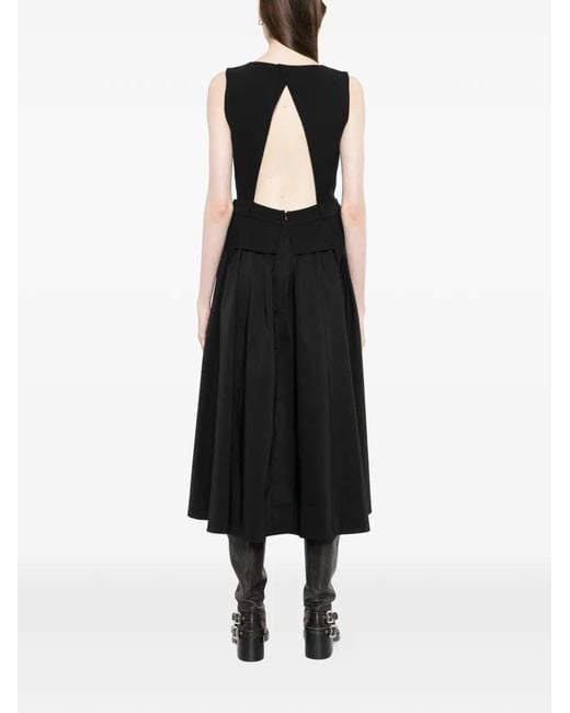 Karl Lagerfeld Black Robe Mi-Longue À Taille Ceinturée