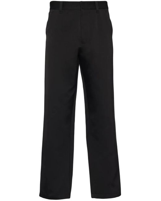 Prada Straight Broek Van Katoen-Zijde in het Black voor heren