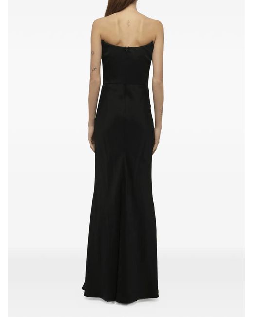 McQueen Black Strapless Satin Dress