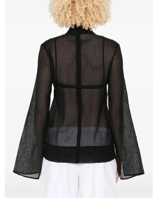 Totême  Black High-Neck Embellished Top