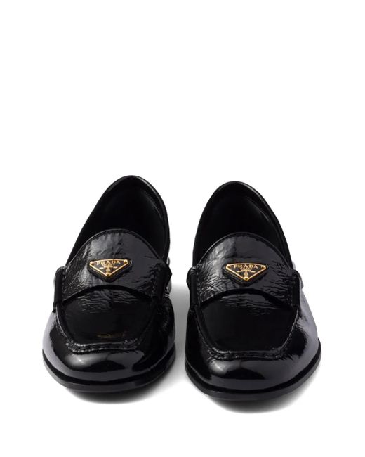 Prada Black Loafer Aus Lackleder