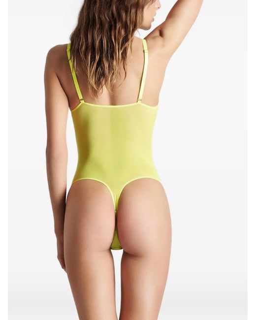 Maison Close Corps À Corps Neon Body Met String-Design in het Yellow
