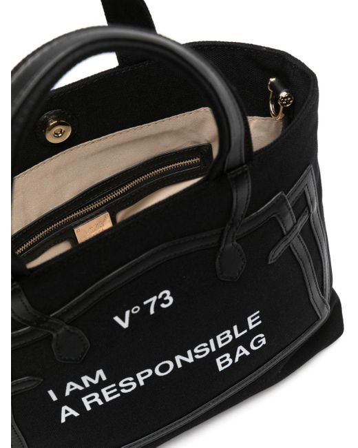 V73 Black Responsible Canvas Shoulder Bag