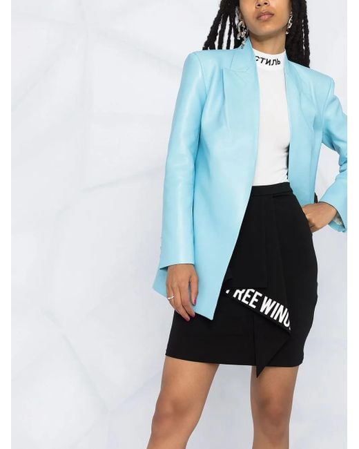 Off-White c/o Virgil Abloh Black Slogan-Print Ruffled-Detail Mini Skirt