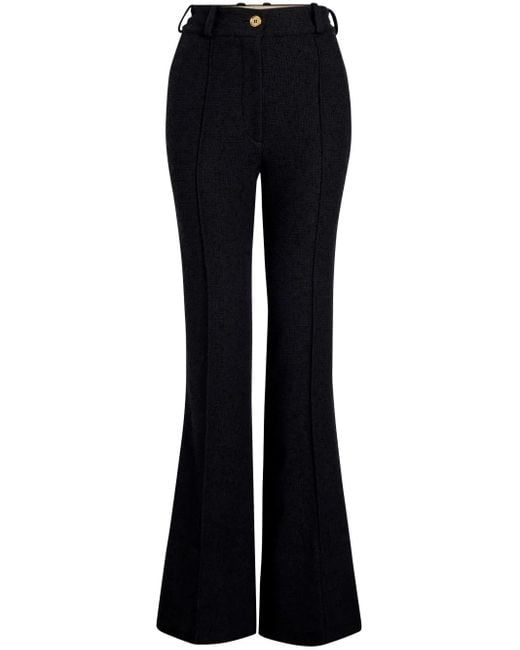 Patou Blue Flared Tweed Trousers