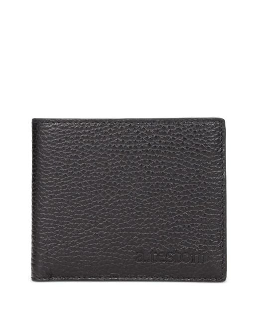 Testoni Black Grained-Leather Wallet for men