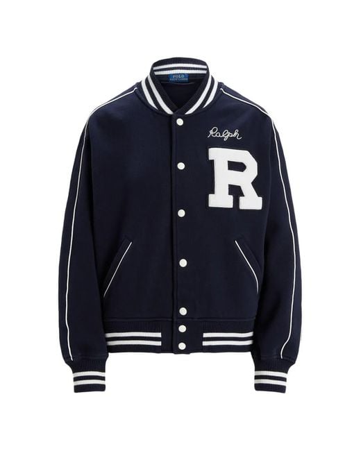Polo Ralph Lauren Blue Veste Rayée À Logo Appliqué