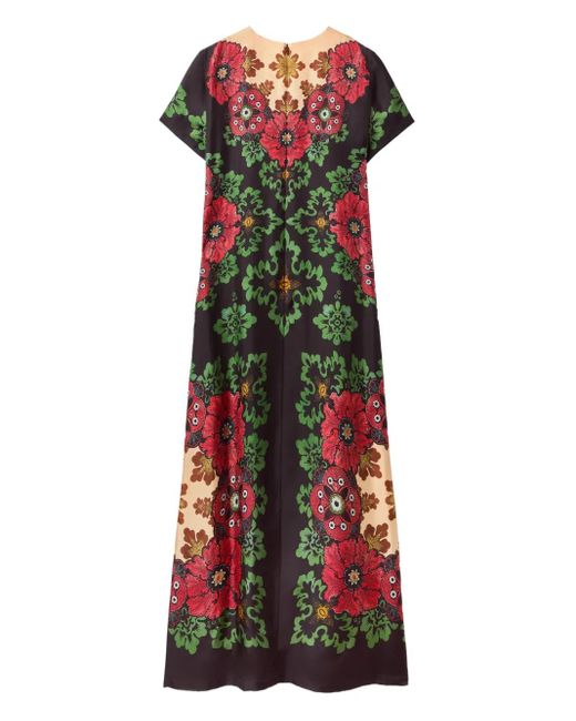 LaDoubleJ Midi-Jurk Met Bloemenprint in het Red