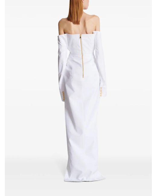 Balmain White Bustier Dress