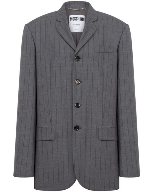Moschino Gray Pinstriped Blazer
