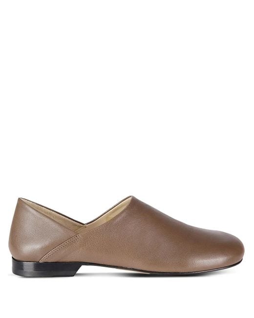 Lemaire Brown Leather Slippers
