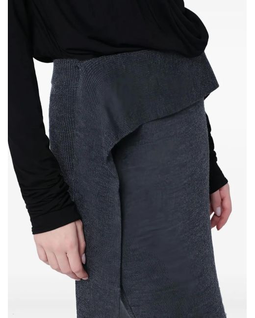 Entire studios Blue Ribbed-Knit Long Skirt