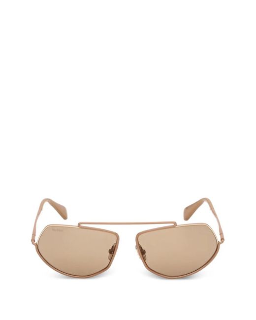 Max Mara Natural Geometric-Frame Sunglasses