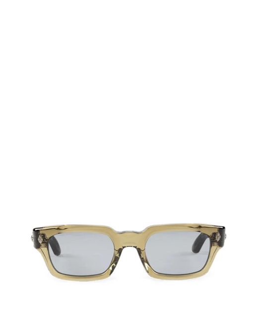 Chrome Hearts Green Miscellanus Rectangle-Frame Sunglasses for men