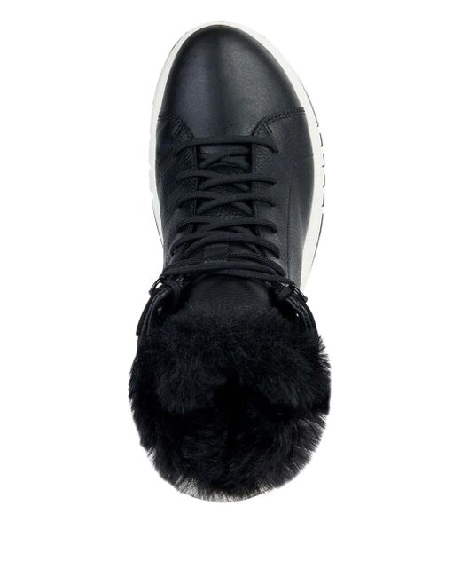 Geox Blue Aerantis 4X4 Abx Lace-Up Fur-Trimmed Boots