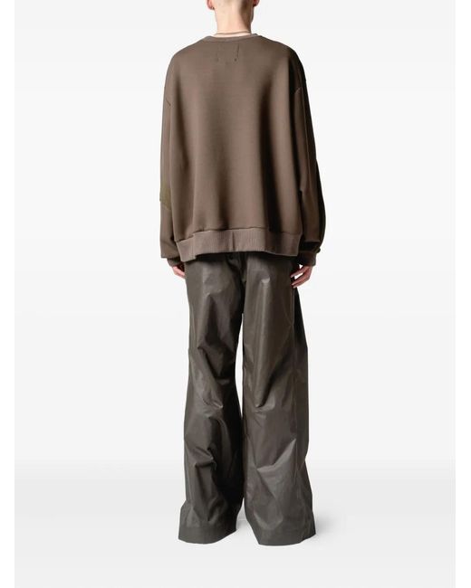 Yoshio Kubo Brown Panelled Crew-Neck Sweatshirt