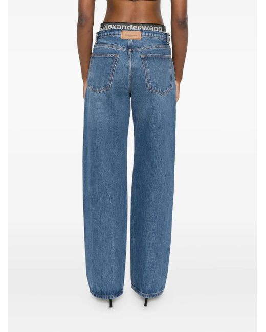 Alexander Wang Blue Jeans mit Logo-Bund