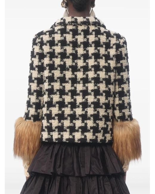 Valentino Garavani Black Houndstooth Tweed Jacket