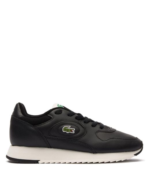 Lacoste Black Linetrack Leather Sneakers