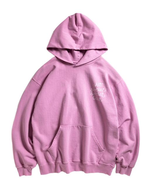ANTI SOCIAL SOCIAL CLUB Pink Logo-Print Hoodie for men