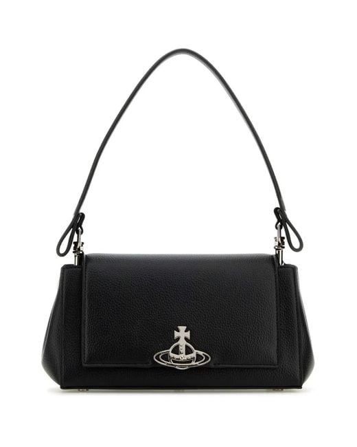 Vivienne Westwood Black Medium Hazel Shoulder Bag