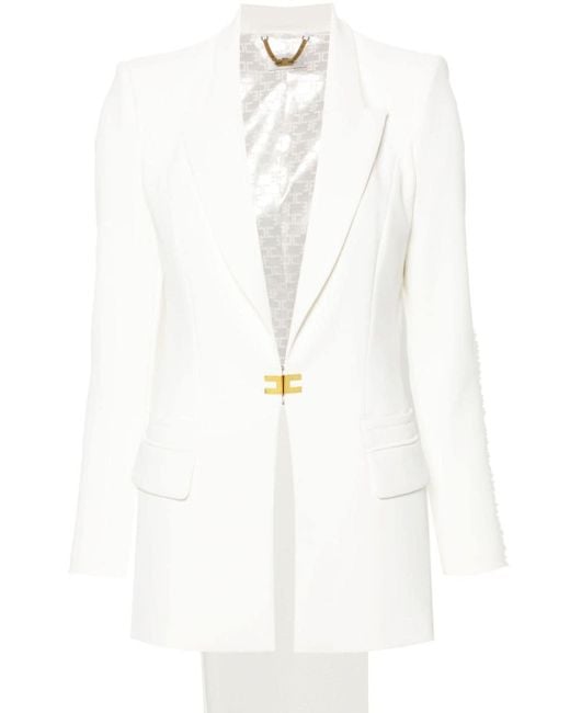 Elisabetta Franchi White Crepe Trouser Suit