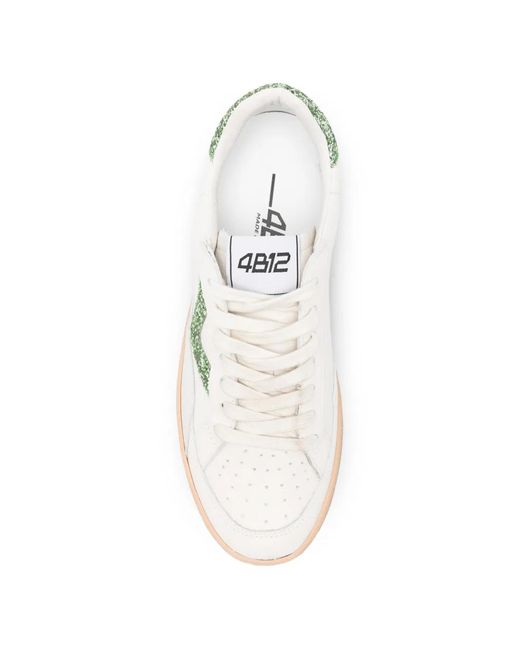 4b12 White Play New Glitter-Embellished Sneakers