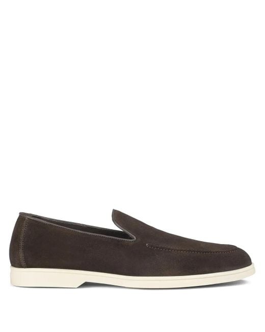 Doucal's Gray Suede Loafers for men