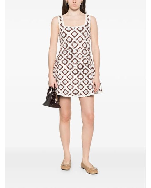 Maje White Pattern Mini Dress
