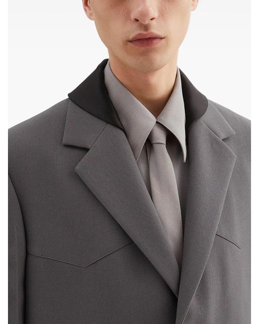 Jil Sander Gray Detachable-Collar Tailored Jacket for men