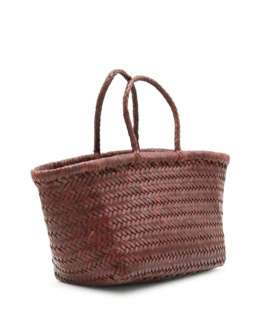 Dragon Diffusion Brown Small Triple Jump Leather Tote Bag