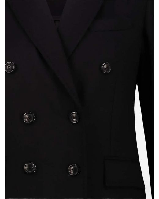 Circolo 1901 Black Double-Breasted Flap-Pockets Coat