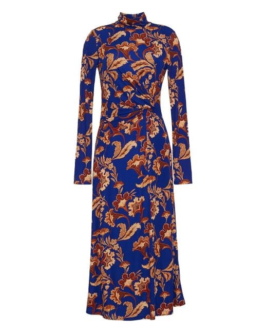 Vestido midi con estampado floral Cara Cara de color Blue