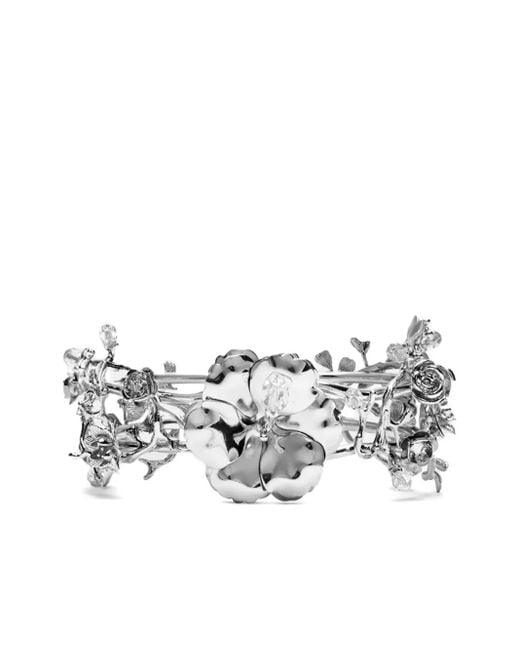 Blumarine White Armband Mit Blumenapplikation
