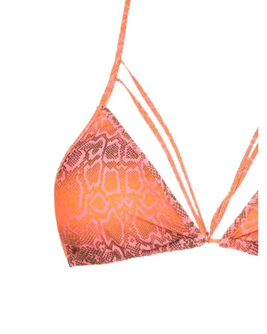 Amir Slama Red Bikini À Imprimé Peau De Serpent