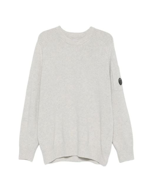 C P Company White Lens-Detail Sweater for men