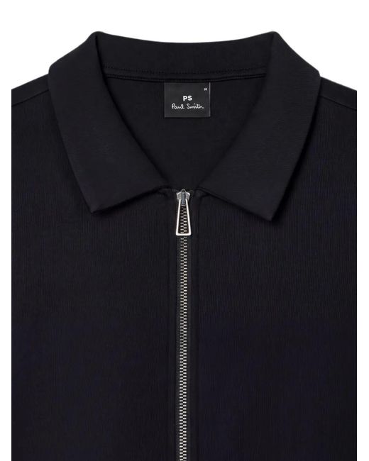 Paul Smith Blue Zip-Up Collared Sweater for men