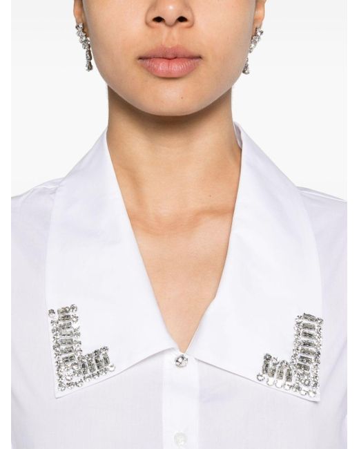 Camisa con apliques de strass Liu Jo de color White