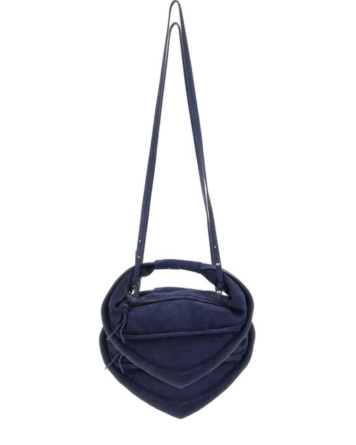 FEDERICO CINA Blue Torttelino Suede Tote Bag