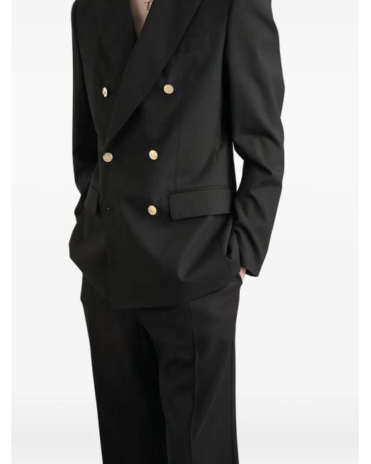 Dolce & Gabbana Doppelreihiger Martini-Fit Anzug mit goldfarbenen Knöpfen in Black für Herren