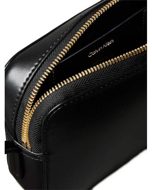 Calvin Klein Black Zip Logo Cross Body Bag