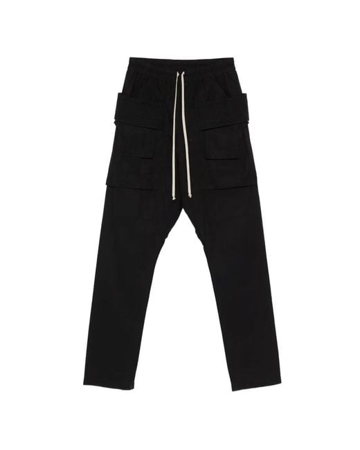Rick Owens メンズ ブラック ドローストリング コットンパンツの通販は