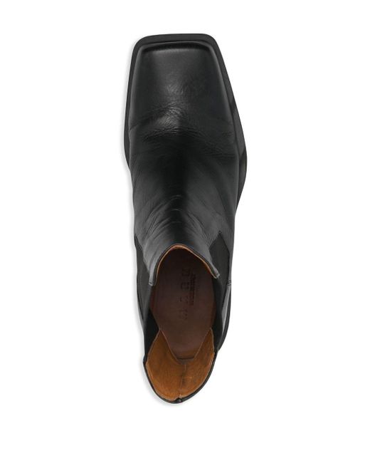 Marni Black Leather Chelsea Boots for men