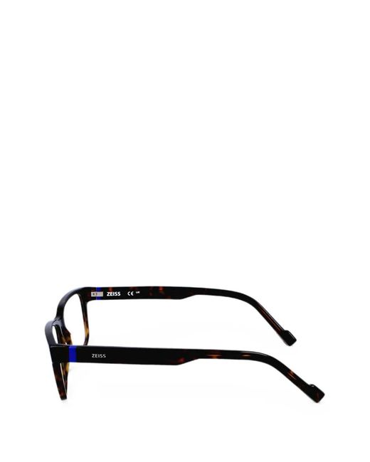 Zeiss Black Tortoiseshell-Effect Rectangle-Frame Glasses for men