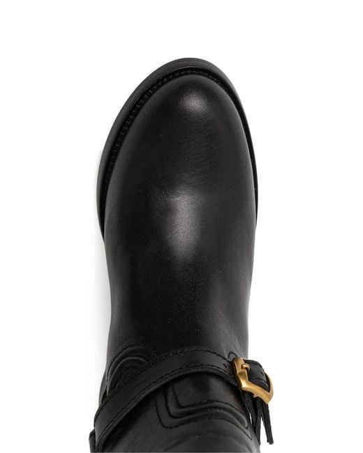 Polo Ralph Lauren Black Buckle Strap Boots