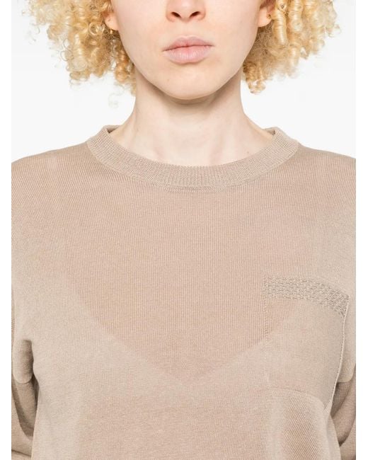 Peserico Natural Embellished Sweater