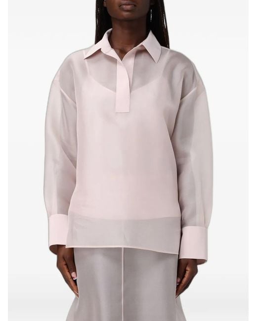 Agnona Pink Collared Blouse